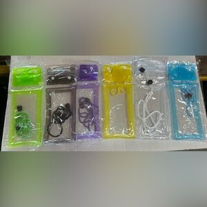 Waterproof Phone Pouch Cellphone Case With Lanyard Strap Bundle Set 6 Pack NEW